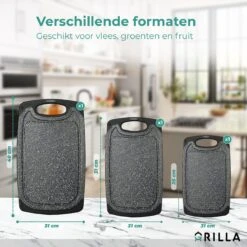 Grilla Snijplankenset - 3 Stuks - Marmer Look - Snijplank Set Kunststof -Beste Keuken Serie Winkel 1200x1200 518