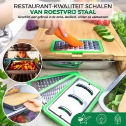 Ecowize 3-in-1 Bamboe Snijplank Met Opvangbak - Snijplank Hout Incl. 3 Roestvrijstalen Opvangbakjes Met Bamboe Deksel, 4 Inzetbare Raspen - Groentesnijder, Hakblok, Borrelplank, Tapasplank, Broodplank - 40x30cm - Duurzaam Cadeau -Beste Keuken Serie Winkel 1200x1200 530