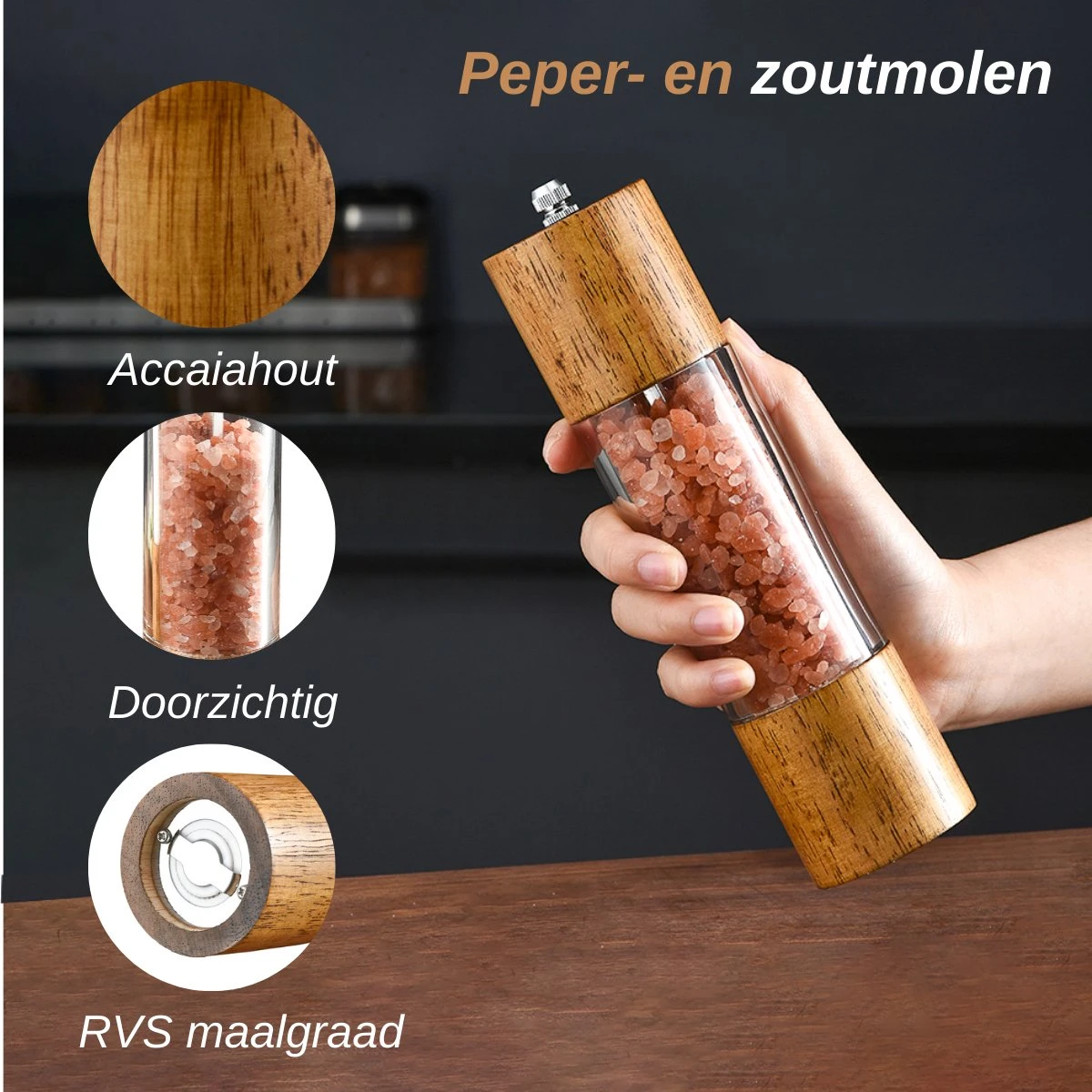 VAIVE Peper En Zoutmolen Set - Pepermolen 2 VAIVE Peper En Zoutmolen Set - Pepermolen - Image 2