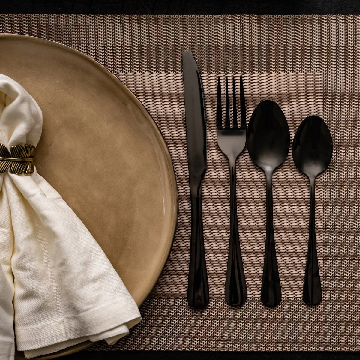 OEC Kitchen Bestekset 36-delig - Zwart - 6 Persoons - Steakmessen - Messen - Vorken - Lepels - RVS 5 OEC Kitchen Bestekset 36-delig - Zwart - 6 Persoons - Steakmessen - Messen - Vorken - Lepels - RVS - Image 5