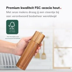 Deleca Luxe Peper En Zoutmolen Set - Zout / Pepermolen - Handmatig - Met Navul Lepel & Geschenkdoos - Acacia Hout - Rond -Beste Keuken Serie Winkel 1200x1200 567