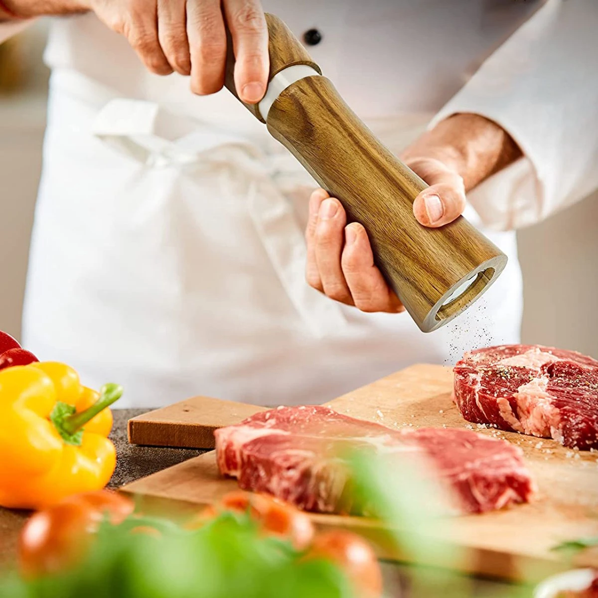 UNBOX Peper En Zoutmolen Set - Pepermolen - Zoutmolen - BBQ Accesoires - Acacia Hout - RVS 5 UNBOX Peper En Zoutmolen Set - Pepermolen - Zoutmolen - BBQ Accesoires - Acacia Hout - RVS - Image 5