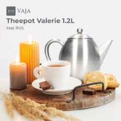 Vaja Valerie - Theepot Met Filter - Dubbelwandig - RVS - 1.2L 24 Vaja Valerie - Theepot Met Filter - Dubbelwandig - RVS - 1.2L -Beste Keuken Serie Winkel 1200x1200 640