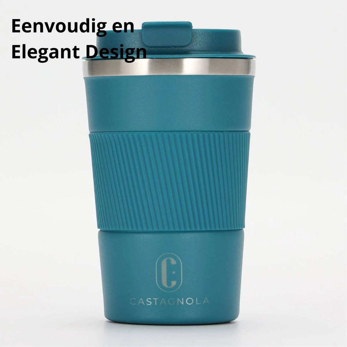 Castagnola Design RVS Koffiebeker To Go - Blauw - 380ml - Thermosbeker - Theebeker 2 Castagnola Design RVS Koffiebeker To Go - Blauw - 380ml - Thermosbeker - Theebeker - Image 2