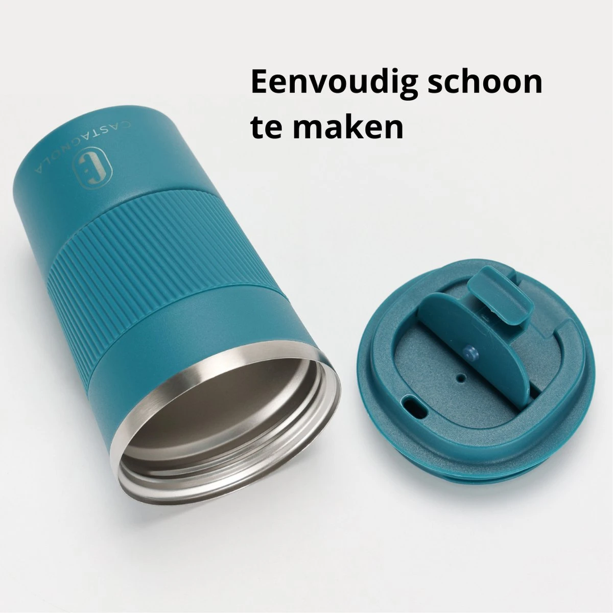 Castagnola Design RVS Koffiebeker To Go - Blauw - 380ml - Thermosbeker - Theebeker 8 Castagnola Design RVS Koffiebeker To Go - Blauw - 380ml - Thermosbeker - Theebeker - Image 8