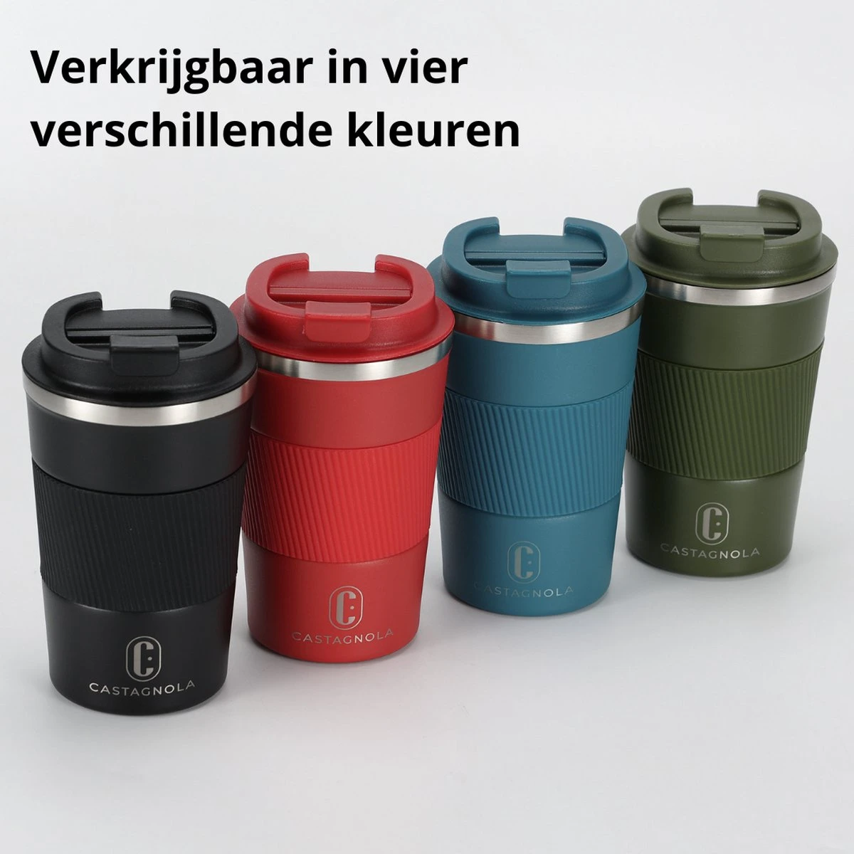 Castagnola Design RVS Koffiebeker To Go - Groen - 380ml - Thermosbeker - Theebeker 10 Castagnola Design RVS Koffiebeker To Go - Groen - 380ml - Thermosbeker - Theebeker - Image 10
