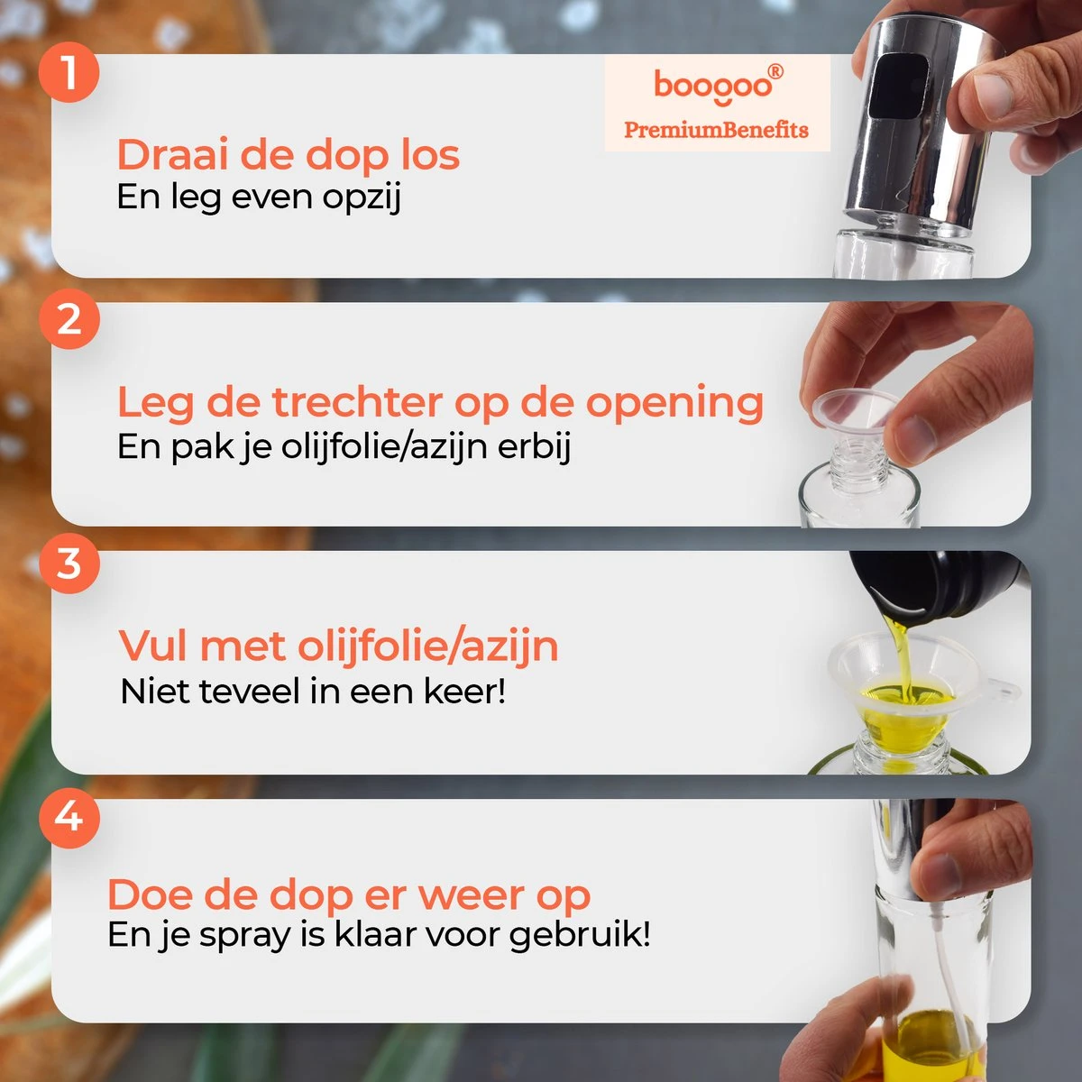 BooGoo® - RVS Olijfolie Sprayer Extreme Deluxe - Olijfolie Fles Verstuiver Voor Keuken - Oliespray - Oliefles - BBQ Accesoires - Olie Pomp Bakspray - Cooking Spray 9 BooGoo® - RVS Olijfolie Sprayer Extreme Deluxe - Olijfolie Fles Verstuiver Voor Keuken - Oliespray - Oliefles - BBQ Accesoires - Olie Pomp Bakspray - Cooking Spray - Image 9