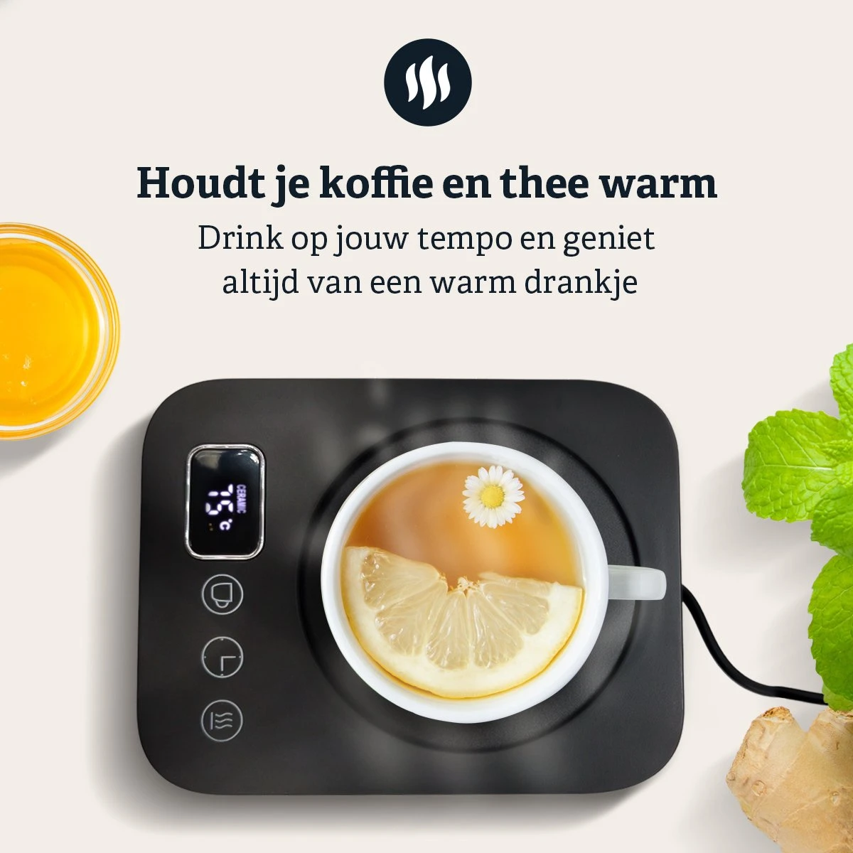 Shutterlight Verwarmde Onderzetter – Tot 85°C – 9 Standen – Timer – Warmhoudplaat Voor Mok Thee & Koffie – Mug Heating Plate – Cup Warmer 2 Shutterlight Verwarmde Onderzetter – Tot 85°C – 9 Standen – Timer – Warmhoudplaat Voor Mok Thee & Koffie – Mug Heating Plate – Cup Warmer - Image 2