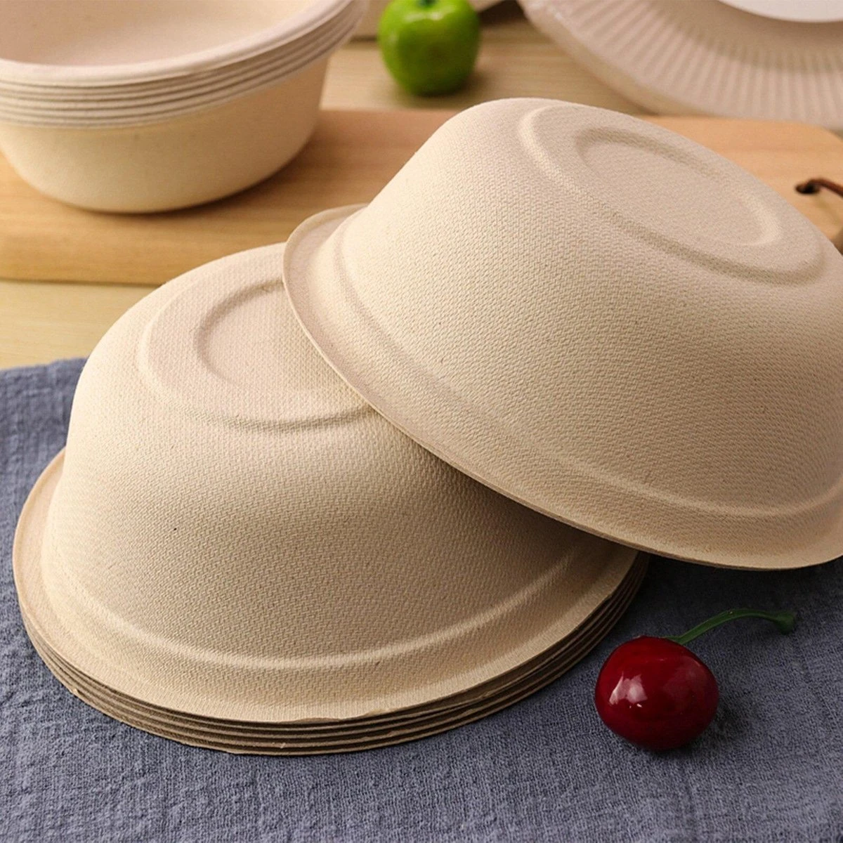 BIO Wegwerp Soepkommen 50 Stuks - Schaaltje Suikerriet 400ml - Natuur 4 BIO Wegwerp Soepkommen 50 Stuks - Schaaltje Suikerriet 400ml - Natuur - Image 4