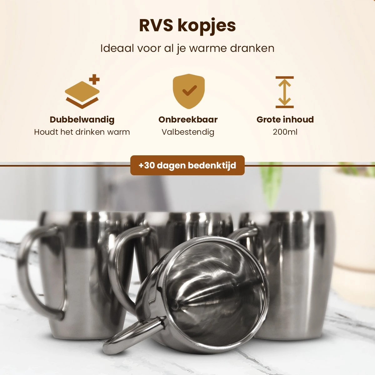Lupine Beker RVS Dubbelwandig 200ml Lang Warm Set Van 2 Kopjes Mooie Set Bekers Van Roestvrij Staal 5 Lupine Beker RVS Dubbelwandig 200ml Lang Warm Set Van 2 Kopjes Mooie Set Bekers Van Roestvrij Staal - Image 5