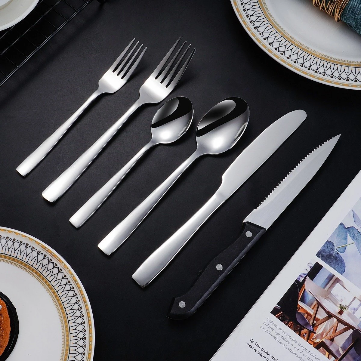 Deleca 8 Persoons Bestekset (48-delig) - Lepels, Messen, Vorken & Steakmessen - Vaatwasserbestendig - Zilver / RVS 3 Deleca 8 Persoons Bestekset (48-delig) - Lepels, Messen, Vorken & Steakmessen - Vaatwasserbestendig - Zilver / RVS - Image 3