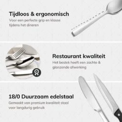 Deleca 8 Persoons Bestekset (48-delig) - Lepels, Messen, Vorken & Steakmessen - Vaatwasserbestendig - Zilver / RVS 15 Deleca 8 Persoons Bestekset (48-delig) - Lepels, Messen, Vorken & Steakmessen - Vaatwasserbestendig - Zilver / RVS -Beste Keuken Serie Winkel 1200x1200 92