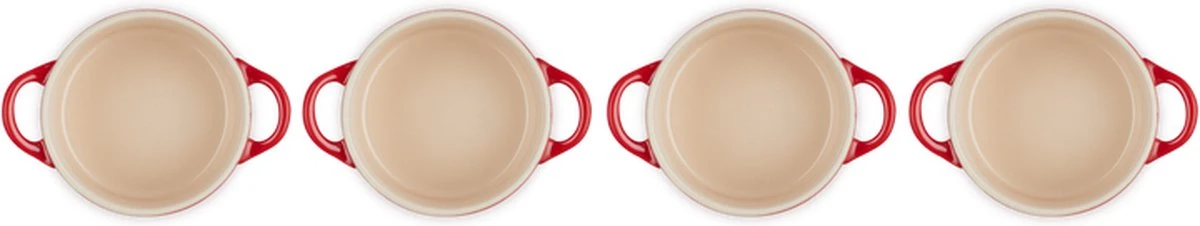 Le Creuset Aardewerken Mini Pannetjes Set Van 4 Stuks Kersenrood 5 Le Creuset Aardewerken Mini Pannetjes Set Van 4 Stuks Kersenrood - Image 5