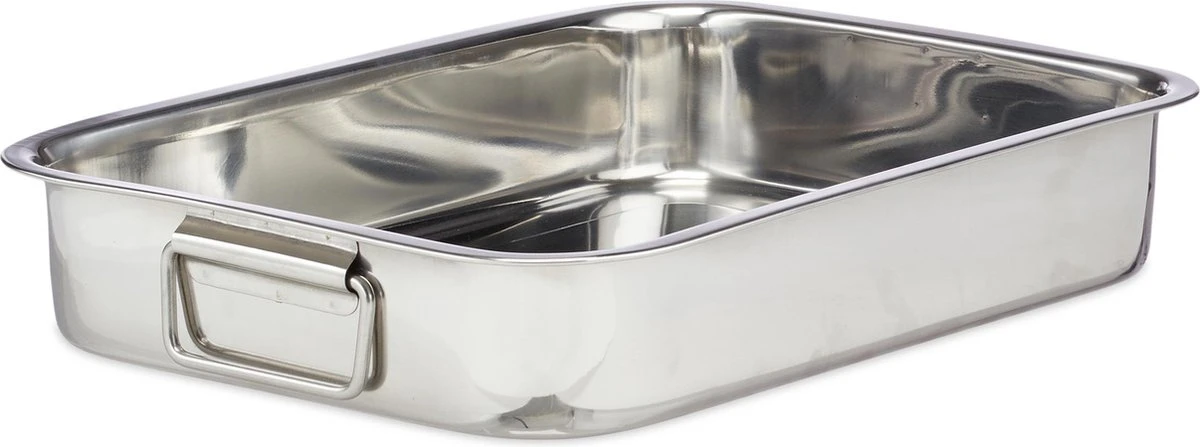 Relaxdays Braadslede Met Rooster - Edelstaal - Ovenschaal - Braadpan - Braadslee - Zilver - L 9 Relaxdays Braadslede Met Rooster - Edelstaal - Ovenschaal - Braadpan - Braadslee - Zilver - L - Image 9