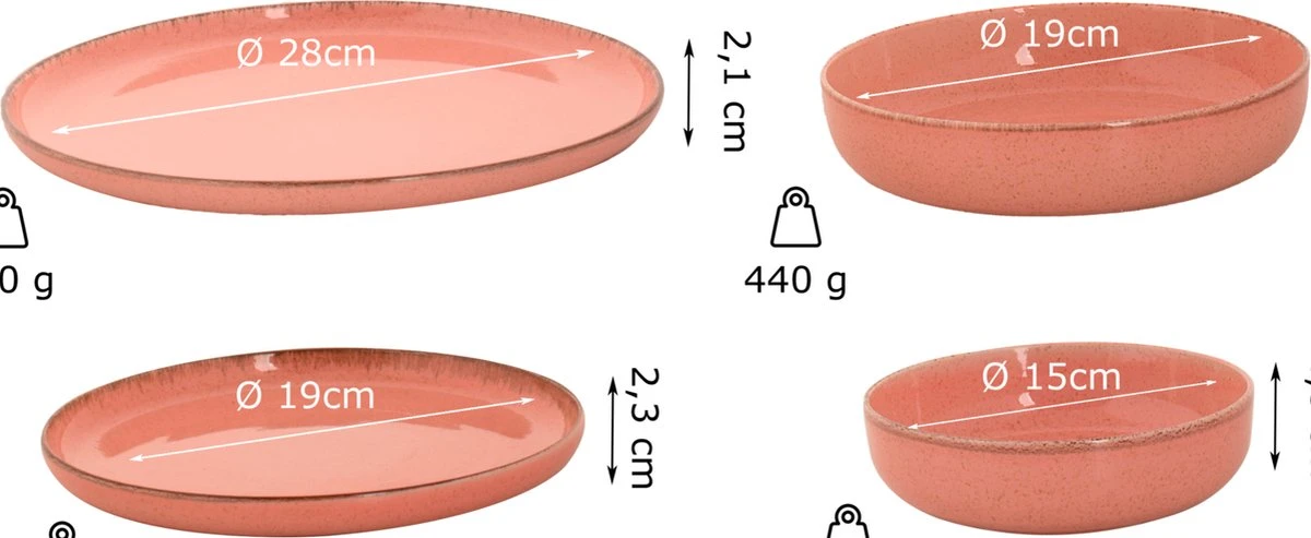 Palmer Serviesset Antigo Porselein 6-persoons 24-delig Roze 3 Palmer Serviesset Antigo Porselein 6-persoons 24-delig Roze - Image 3