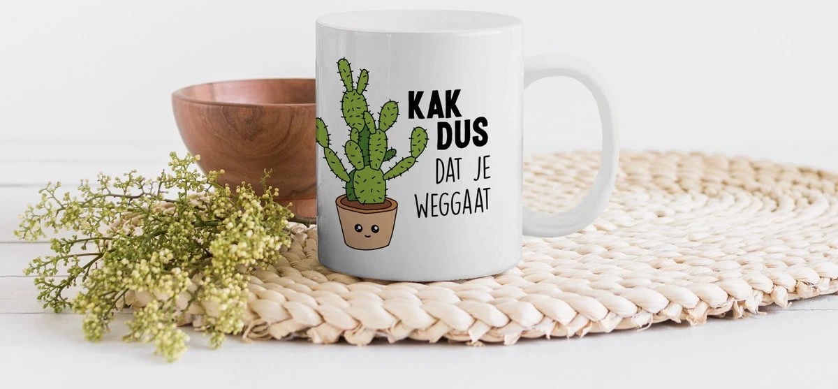 Mok - Koffiemok - Spreuken - Quote - 'Kak Dus Dat Je Weggaat' - Baan - Mokken - 350 ML - Beker - Koffiemokken - Theemok - Mok Met Tekst 3 Mok - Koffiemok - Spreuken - Quote - 'Kak Dus Dat Je Weggaat' - Baan - Mokken - 350 ML - Beker - Koffiemokken - Theemok - Mok Met Tekst - Image 3