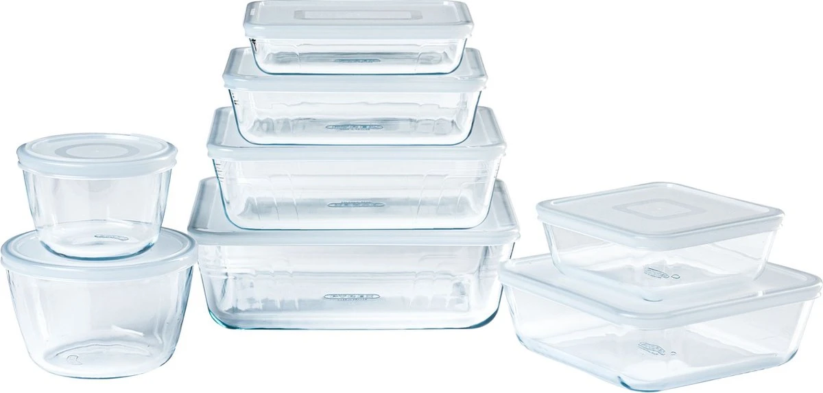 Pyrex - Cook & Freeze Schaal Met Deksel Set Van 8 Stuks - Transparant/Wit 13 Pyrex - Cook & Freeze Schaal Met Deksel Set Van 8 Stuks - Transparant/Wit - Image 13