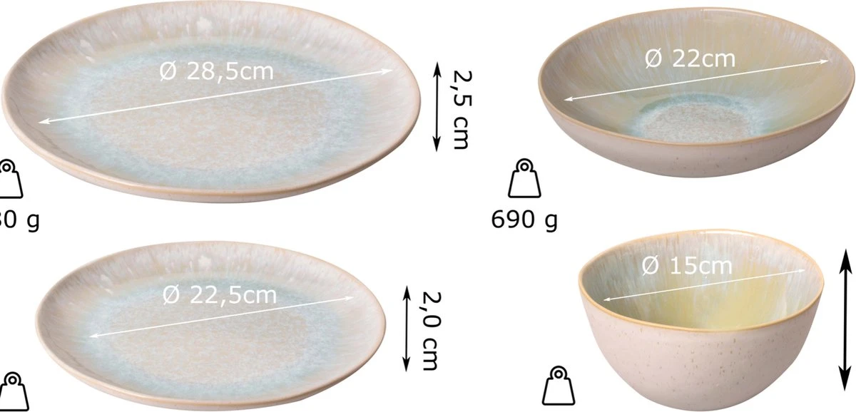 Palmer Serviesset Light Blue Sea Stoneware 6-persoons 24-delig Blauw 12 Palmer Serviesset Light Blue Sea Stoneware 6-persoons 24-delig Blauw - Image 12