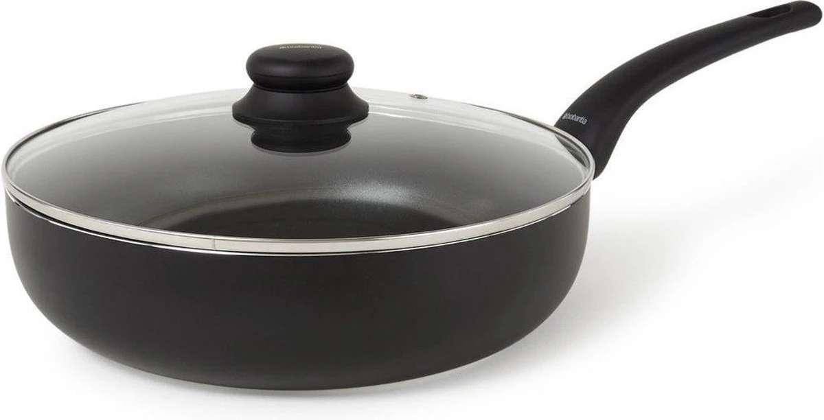 BRABANTIA Hapjespan Sauteerpan Met Glazen Deksel 28 Cm 2 BRABANTIA Hapjespan Sauteerpan Met Glazen Deksel 28 Cm - Image 2