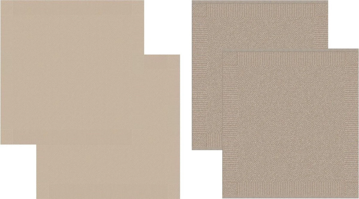 DDDDD Cisis - 2x Theedoek & 2x Keukendoek - Amandel 1 DDDDD Cisis - 2x Theedoek & 2x Keukendoek - Amandel