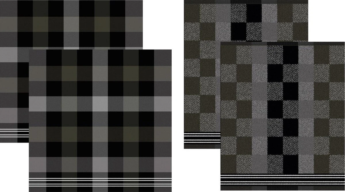 DDDDD Feller - 2 Theedoeken & 2 Keukendoeken - Grey 1 DDDDD Feller - 2 Theedoeken & 2 Keukendoeken - Grey