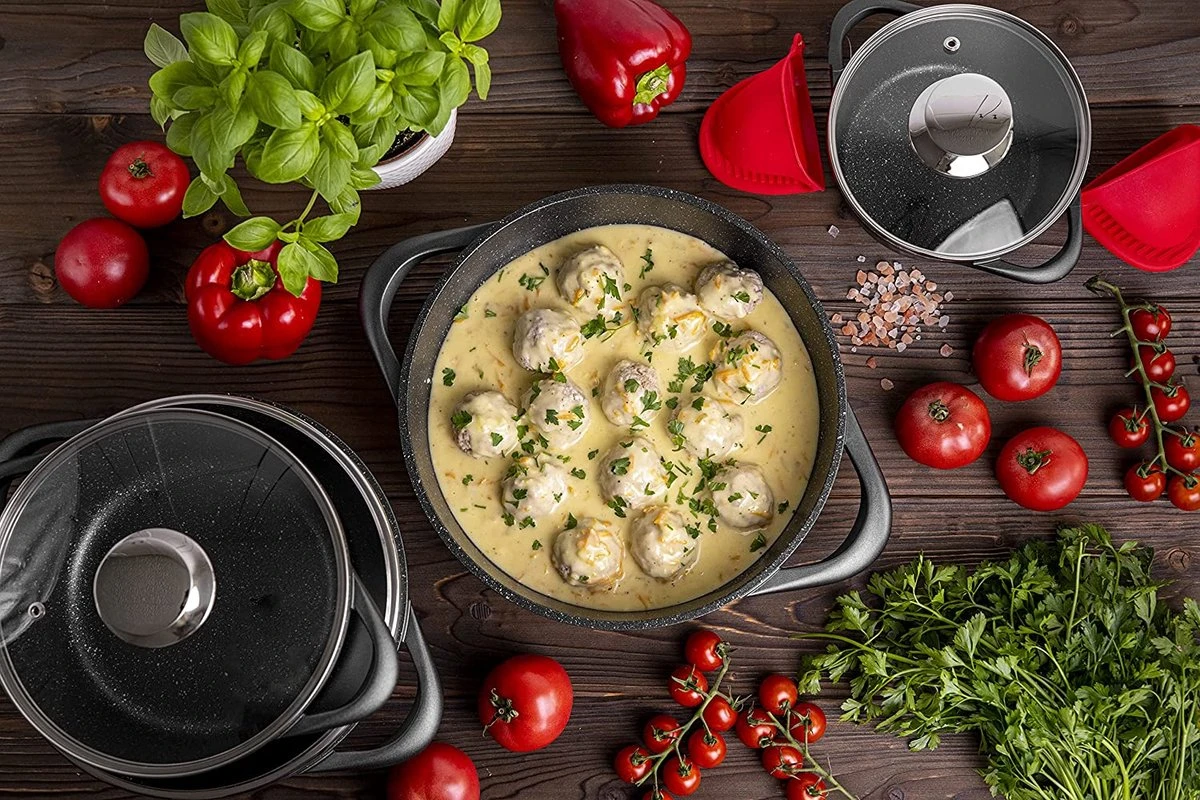 Smile 10-Delige Pannenset - Anti Aanbaklaag - Vaatwasser Bestendig - Zwart - MGK-17 6 Smile 10-Delige Pannenset - Anti Aanbaklaag - Vaatwasser Bestendig - Zwart - MGK-17 - Image 6