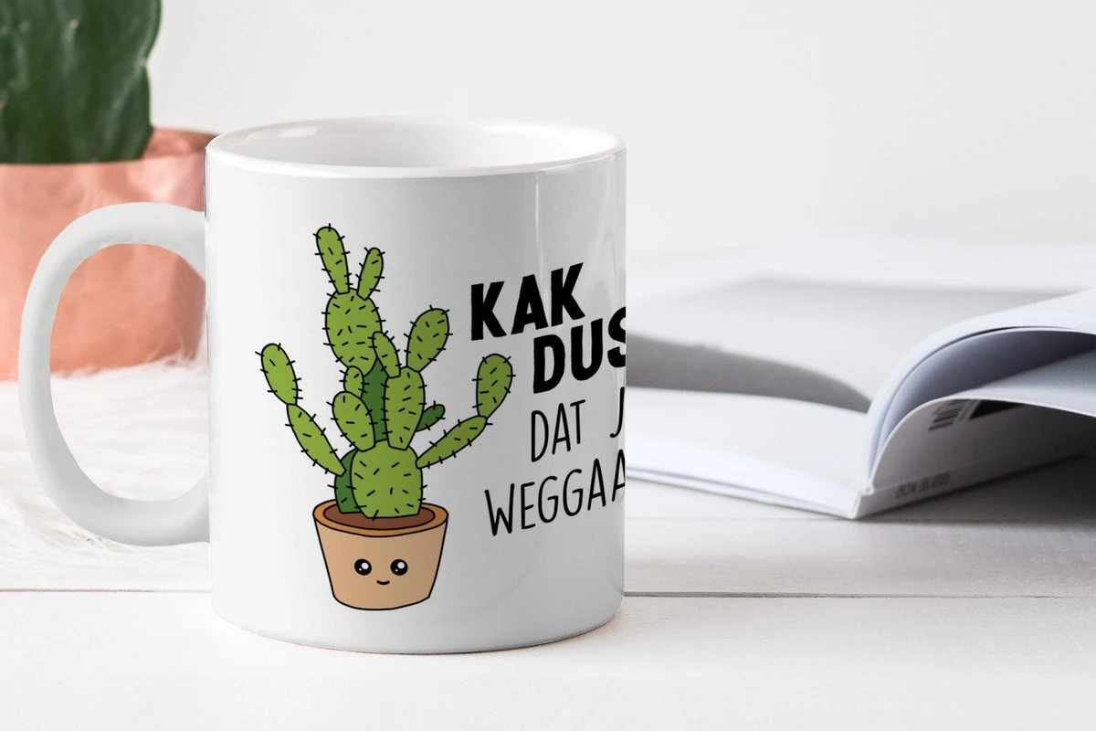 Mok - Koffiemok - Spreuken - Quote - 'Kak Dus Dat Je Weggaat' - Baan - Mokken - 350 ML - Beker - Koffiemokken - Theemok - Mok Met Tekst 2 Mok - Koffiemok - Spreuken - Quote - 'Kak Dus Dat Je Weggaat' - Baan - Mokken - 350 ML - Beker - Koffiemokken - Theemok - Mok Met Tekst - Image 2