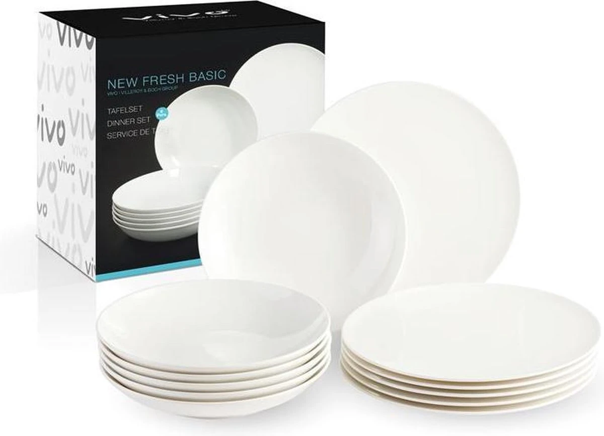 Villeroy & Boch Vivo New Fresh Basic Tafel Serviesset - 6 Personen - 12 Delig - Porselein 2 Villeroy & Boch Vivo New Fresh Basic Tafel Serviesset - 6 Personen - 12 Delig - Porselein - Image 2