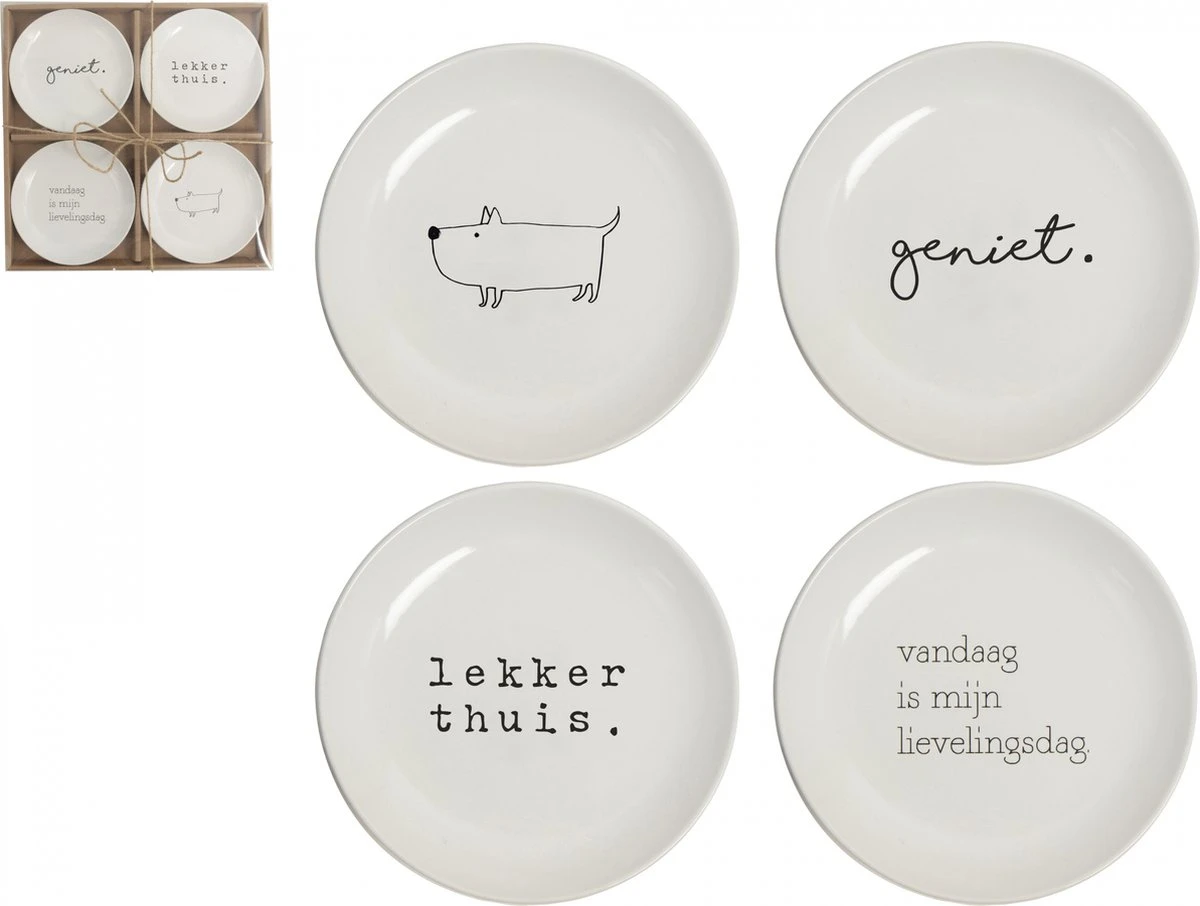 Gusta - Gebaksbordjes - ø 15 Cm - Set 4 Stuks - Porselein - Wit 3 Gusta - Gebaksbordjes - ø 15 Cm - Set 4 Stuks - Porselein - Wit - Image 3