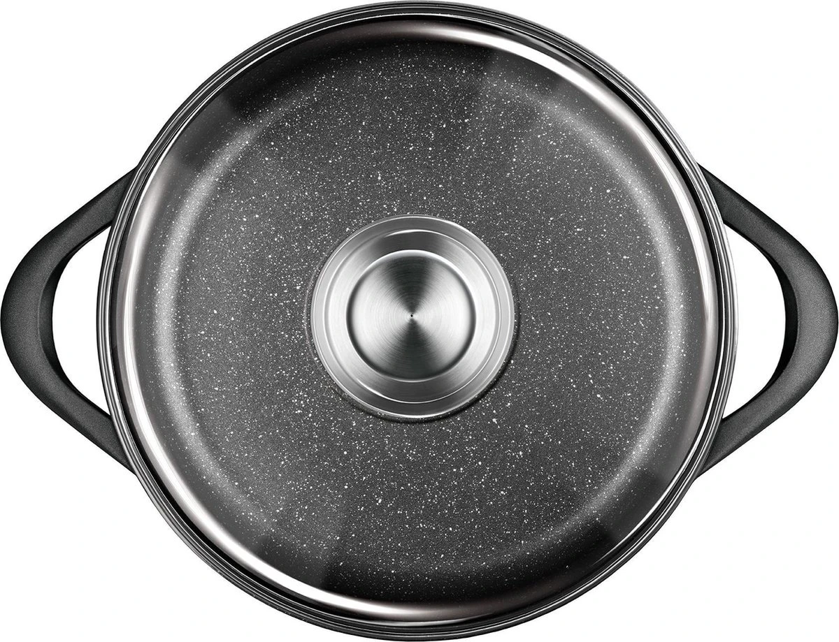 Smile 10-Delige Pannenset - Anti Aanbaklaag - Vaatwasser Bestendig - Zwart - MGK-17 3 Smile 10-Delige Pannenset - Anti Aanbaklaag - Vaatwasser Bestendig - Zwart - MGK-17 - Image 3