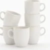 Lite-Body Hermes Koffie Beker - 200 Ml - Set Van 6 - Wit