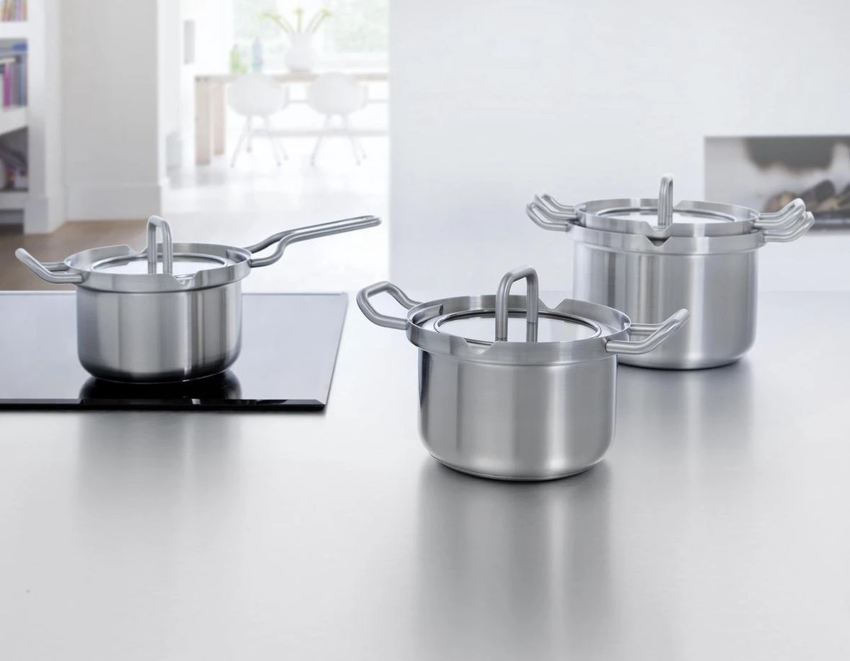 BK Q-linair Master Glas Pannenset - 5-delig - Glazen Deksel - Veilig Afgietsysteem - Inductie 10 BK Q-linair Master Glas Pannenset - 5-delig - Glazen Deksel - Veilig Afgietsysteem - Inductie - Image 10