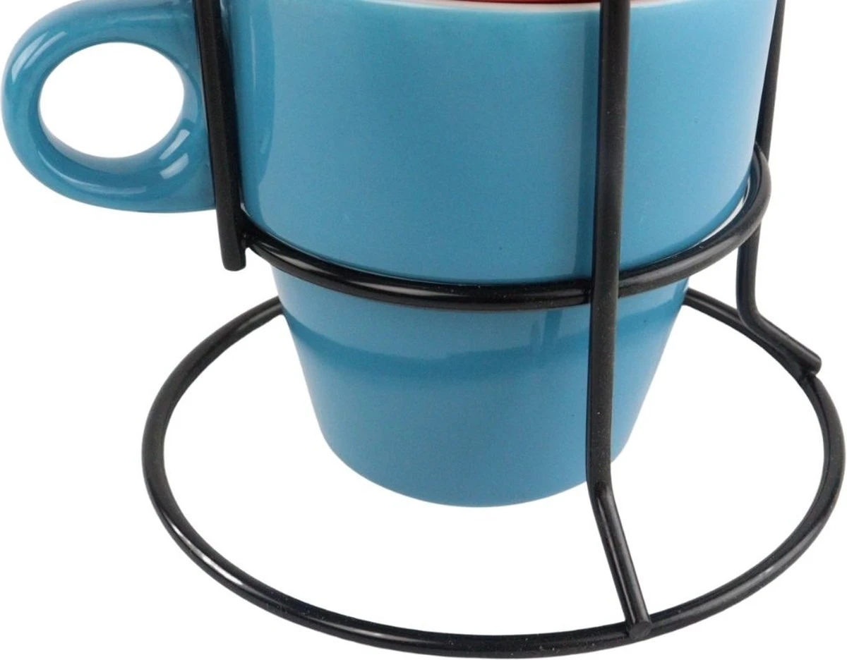 Orange85 Koffiekopjes - Met Houder - Set Van 6 - Gekleurd - 300 Ml - Keramiek 7 Orange85 Koffiekopjes - Met Houder - Set Van 6 - Gekleurd - 300 Ml - Keramiek - Image 7