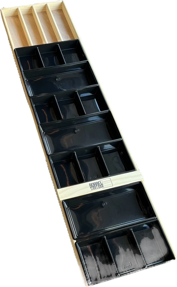 Sjoelbak - Borrelsjoelbak - Hapjesplank - Borrelplank - Mini Sjoelbak 120 Cm Met Zwarte Bakjes - Kleine Sjoelbakken 2 Sjoelbak - Borrelsjoelbak - Hapjesplank - Borrelplank - Mini Sjoelbak 120 Cm Met Zwarte Bakjes - Kleine Sjoelbakken - Image 2