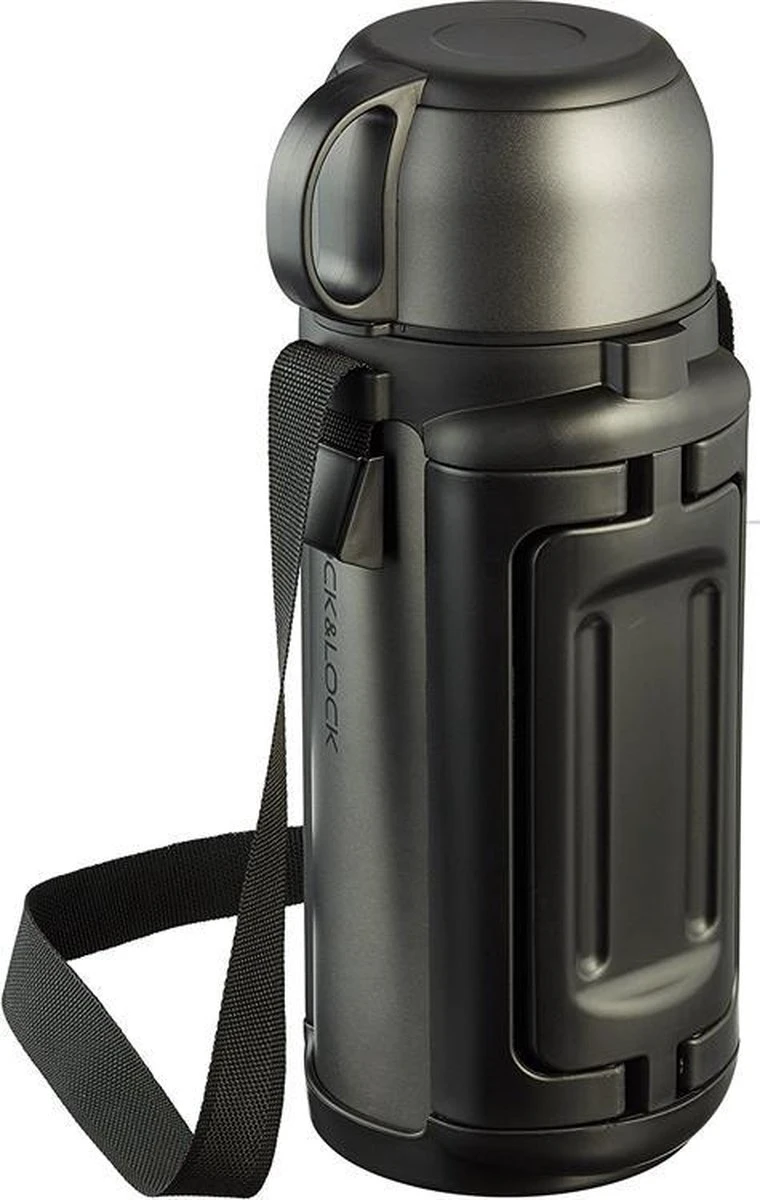 Lock&Lock Thermoskan - Isoleerkan - Thee En Koffie - Lekvrij - 1,5 Liter - RVS - Inklapbaar Handvat - Zwart 1 Lock&Lock Thermoskan - Isoleerkan - Thee En Koffie - Lekvrij - 1,5 Liter - RVS - Inklapbaar Handvat - Zwart