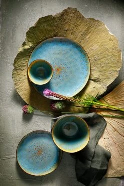 Palmer Serviesset Lotus Stoneware 6-persoons 24-delig Zwart Turquoise -Beste Keuken Serie Winkel 800x1200 18