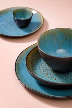Palmer Serviesset Lotus Stoneware 6-persoons 24-delig Zwart Turquoise -Beste Keuken Serie Winkel 801x1200 5