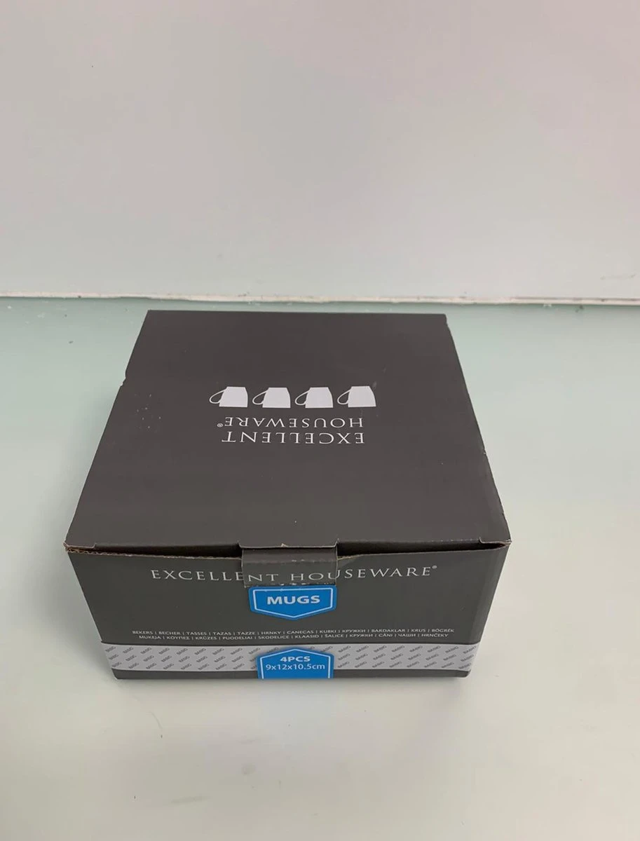 Excellent Houseware Set Van 4x Stuks Bekers/mokken Wit 380 Ml Van Porselein - Melkbekers 3 Excellent Houseware Set Van 4x Stuks Bekers/mokken Wit 380 Ml Van Porselein - Melkbekers - Image 3