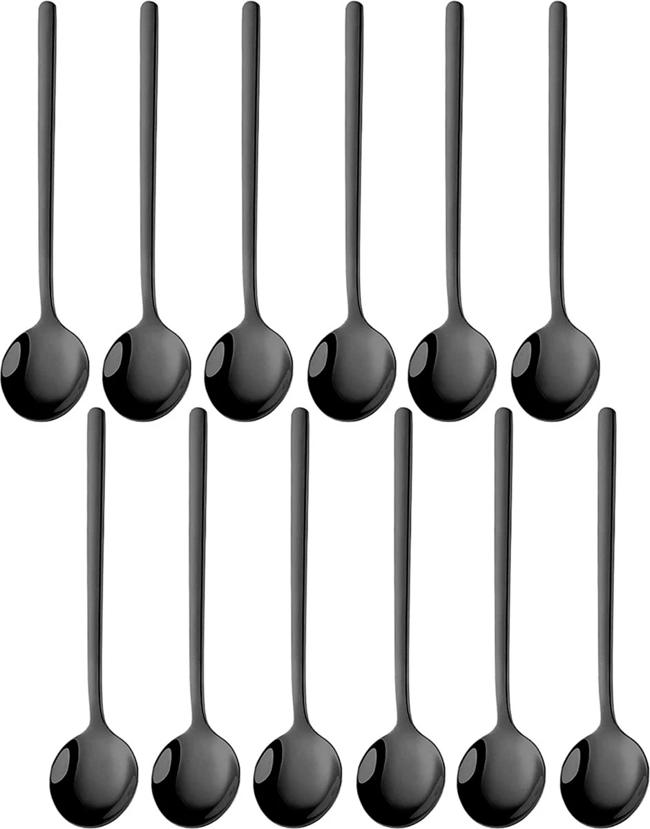 House Of Husk® Theelepels Set - Theelepeltjes - Koffielepels - Koffielepeltjes - RVS - 13cm - 12 Stuks - Zwart 1 House Of Husk® Theelepels Set - Theelepeltjes - Koffielepels - Koffielepeltjes - RVS - 13cm - 12 Stuks - Zwart